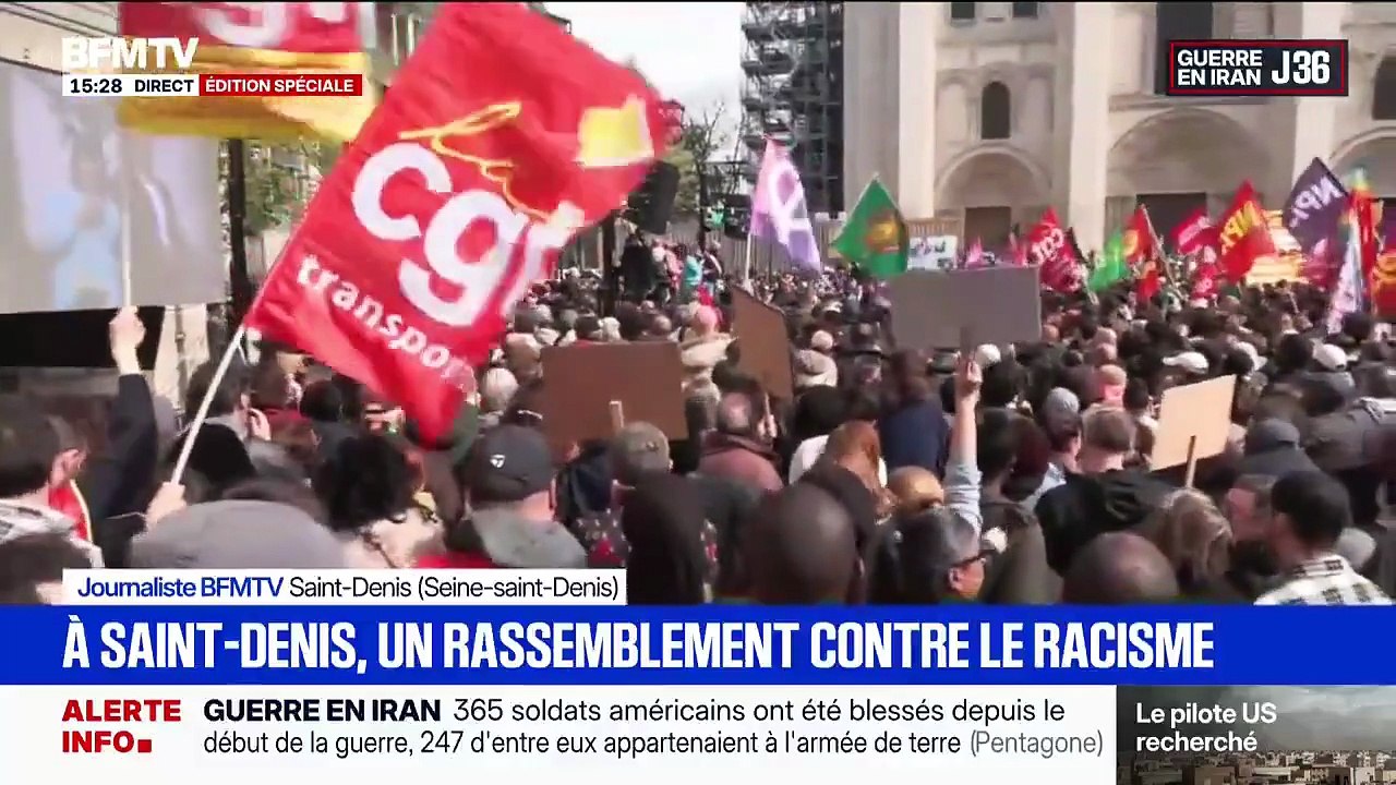 Manifestation contre le racisme à Saint-Denis à l'initiative du nouveau maire de la ville Bally Bagayok...