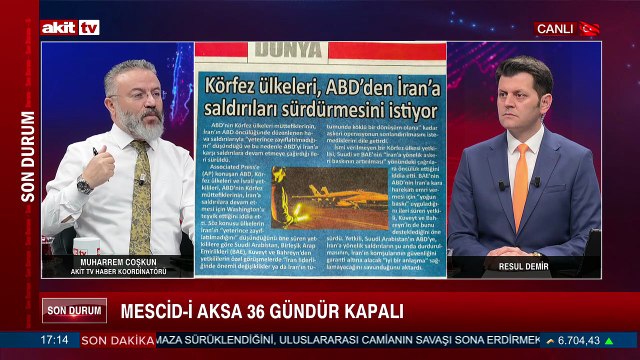 Akit TV Haber Koordinatörü Muharrem Coşkun, ABD-İsrail ile İran arasındaki gelişmeleri değerlendirdi.