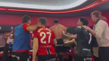 Locura total en el vestuario del Mallorca tras ganar al Real Madrid