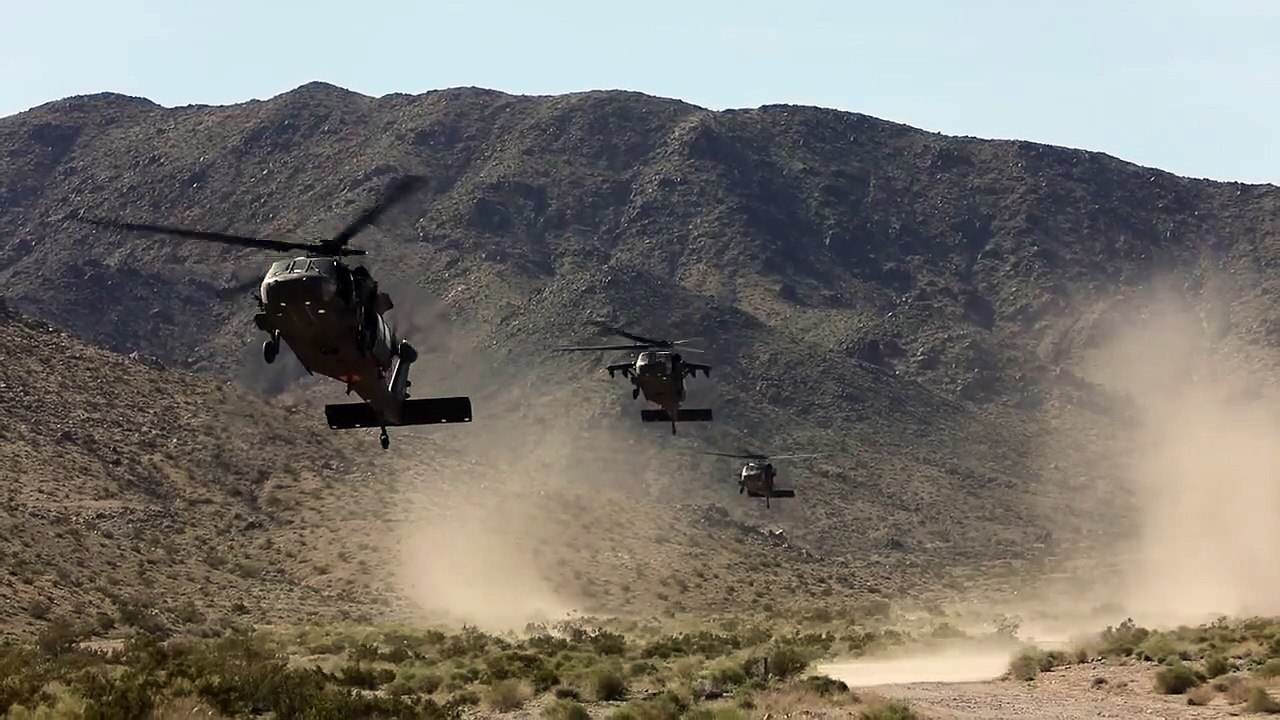 Combat Helicopter ready to Take off