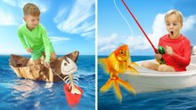 Fishing boat challenge and other outdoor activities for kids