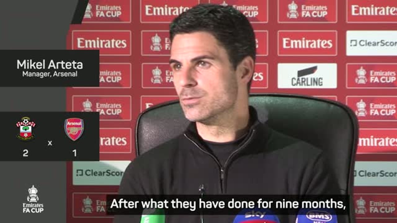 Arteta backs his players 'more than ever' after shock FA Cup exit