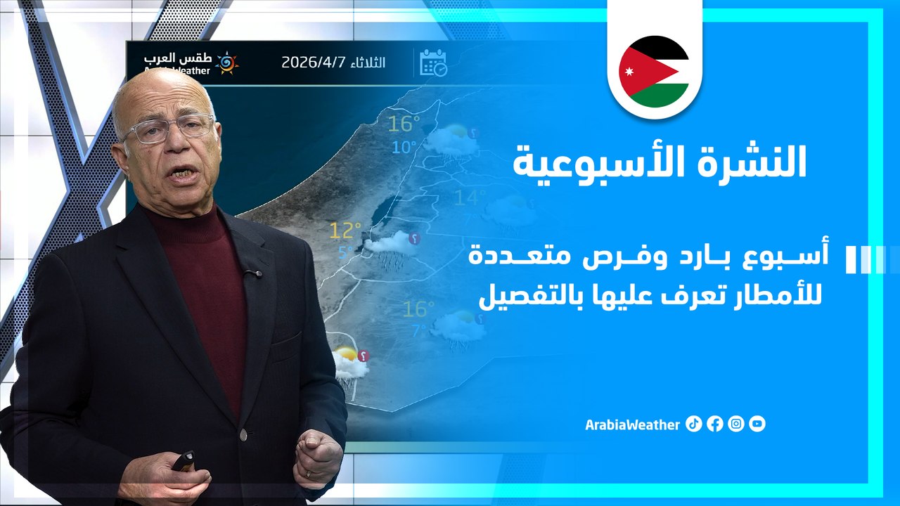 الأردن | أسبوع بارد وفرص متعددة للأمطار تعرف عليها بالتفصيل