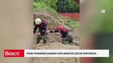 İzmir'de oyun oynarken çamura saplanan iki çocuk kurtarıldı