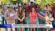 Pascagempa, Sebagian Umat Katolik di Minahasa Rayakan Misa Paskah di Bawah Tenda