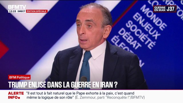 Guerre au Moyen-Orient: Je ne crois pas à ce qu'on appelle le droit international , affirme Éric Zemmour