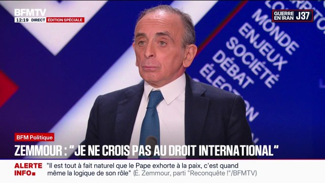 Guerre au Moyen-Orient: Donald Trump a déclenché la guerre, je peux comprendre, ils ont des intérêts là-bas , affirme Éric Zemmour