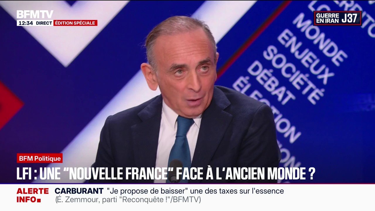 "Nouvelle France": "Jean-Luc Mélenchon joue sur les mots" quand il affirme parler des "générations", estime Éric Zemmour