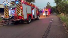 Incêndio atinge barracão no bairro Santos Dumont em Cascavel