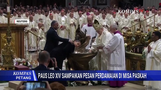 Momen Paus Leo XIV Pimpin Misa Malam Paskah di Basilika Santo Petrus, Serukan Perdamaian Dunia