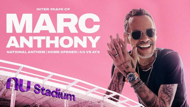 Marc Anthony entona el Himno Nacional en la inauguración del del Nu Stadium