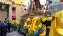 La Dolorosa sale de la Catedral de Pamplona para la procesión del Santo Entierro este Viernes Santo