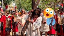 Viacrucis: Actor que representa a Jesús cae en plena crucificción en Jalisco