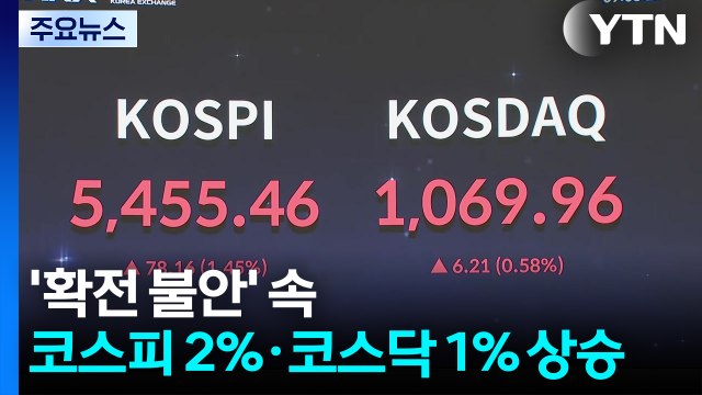 '확전 불안' 속 코스피 2%·코스닥 1% 상승...환율 5원 오른 1,510원 출발 / YTN