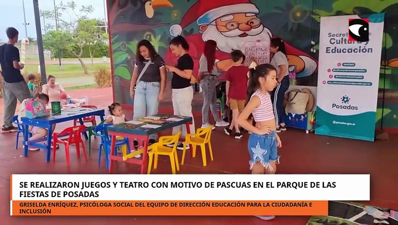SE REALIZARON JUEGOS Y TEATRO CON MOTIVO DE PASCUAS EN EL PARQUE DE LAS FIESTAS DE POSADAS