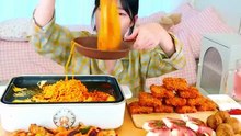 ASMR MUKBANG| Cheddar Cheese Noodle, Crispy Cheese-Filled Chicken, Cheese ball Eating
