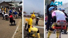Japanese office chair race: wild competition hits the workplace