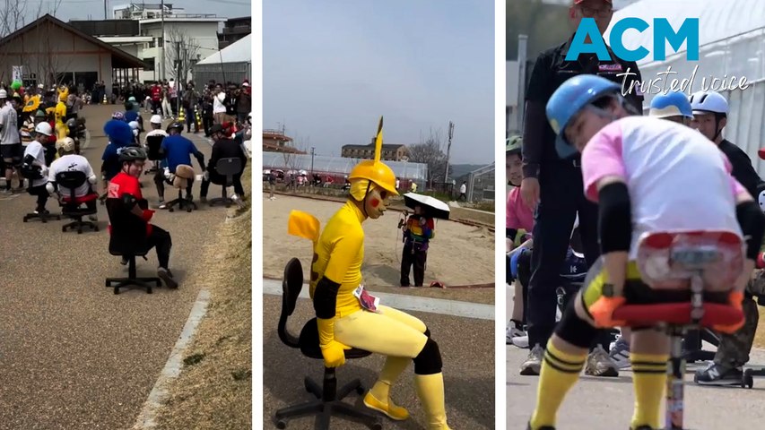 Japanese office chair race: wild competition hits the workplace | The ...
