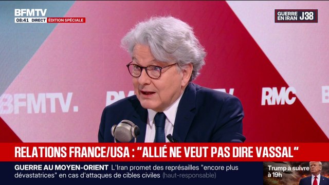 Guerre au Moyen-Orient: Cette crise est due à un homme, Donald Trump. C'est une crise artificielle, sauf qu'on en paie tous le prix , indique Thierry Breton, ancien Commissaire européen