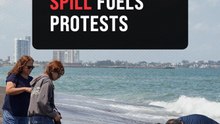 Mexicans protest oil spill affecting Gulf of Mexico coast