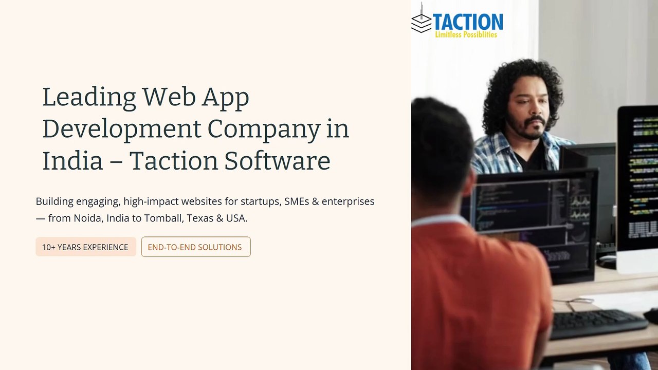 Leading Web App Development Company in India – Taction Software