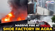 Agra: Massive Fire at Shoe Sole Factory in Sikandra Area