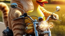 Golden Duck 🦆✨  Freedom on the Open Road 🌄