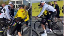 Pogacar, che fai? Dà un passaggio in bici alla ciclista Ferrand-Prévot