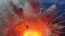 Simulation of asteroid hitting Earth