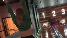 Girl Completely Misses the Bowling Lane on Her First Try But Recovers