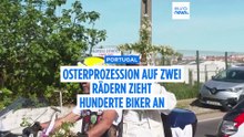 Motorradpfarrer führt Osterprozession auf zwei Rädern an