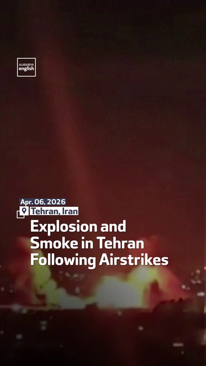 Explosion and Smoke in Tehran Following Airstrikes