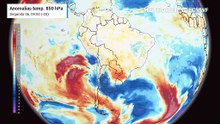 Segunda-feira, 6 de abril: anomalias de temperatura em 850hPa