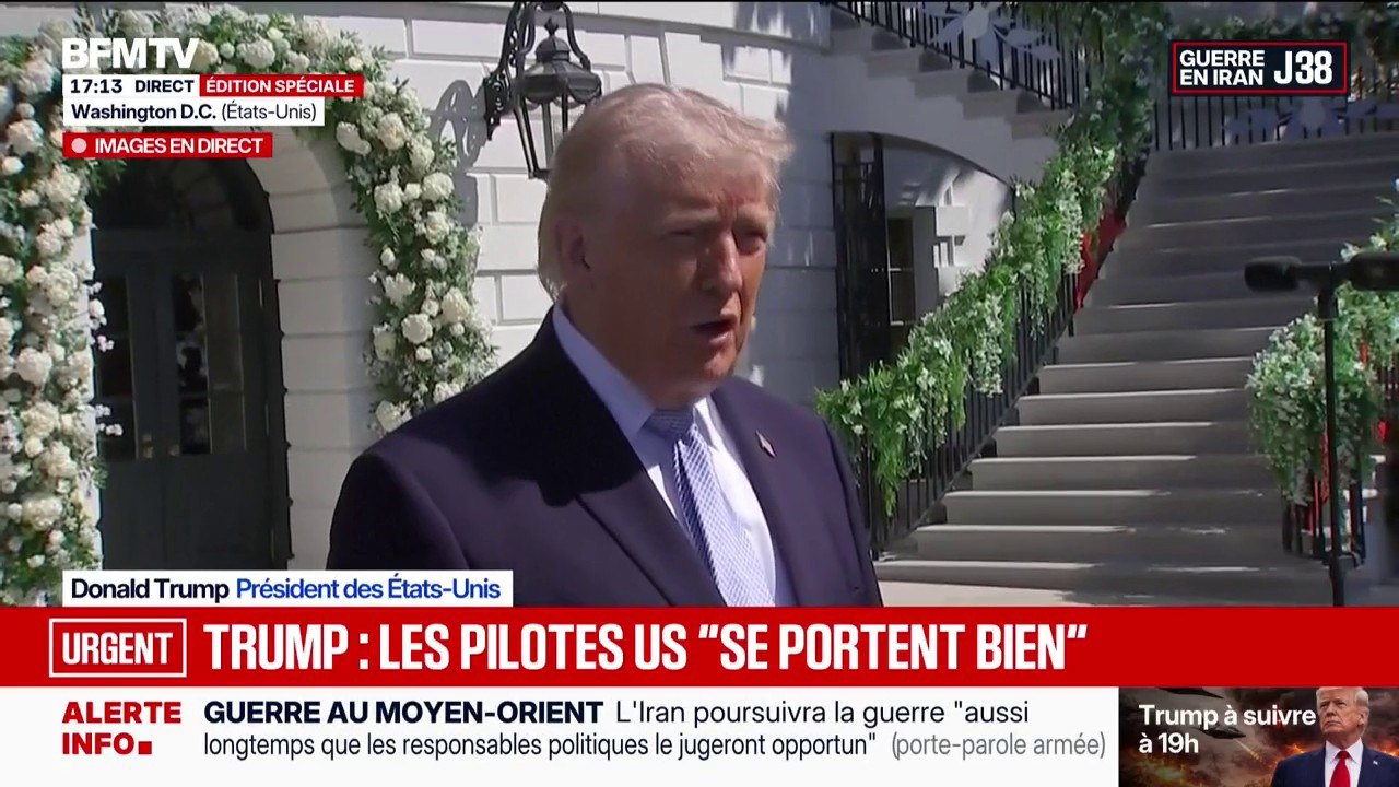 Sauvetage de pilotes américains en Iran: Donald Trump assure qu'ils "se portent bien"