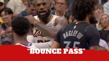 LeBron James frustrated with Bronny over pass during game moment