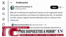 El presidente iraní, Masoud Pezeshkian, aseguró que más de 14 millones de personas se ofrecieron como voluntarias para sacrificarse