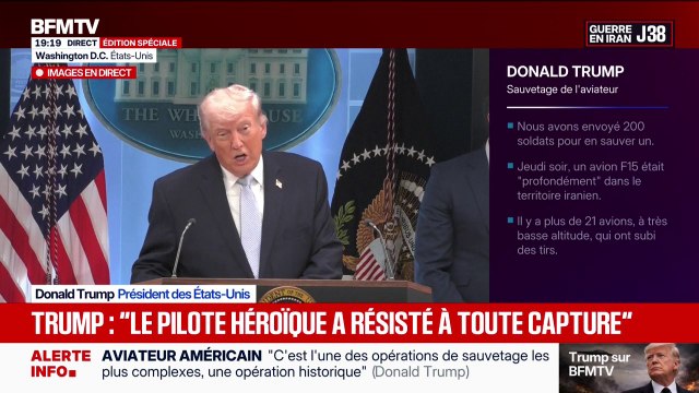 Mission de sauvetage du pilote américain en Iran: Donald Trump félicite le génie de ses équipes