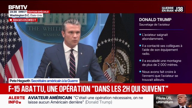 Opération de sauvetage du pilote américain en Iran: Notre mission a duré 45 heures et 56 minutes , affirme Pete Hegseth, secrétaire américain à la Défense