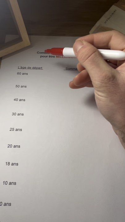 Combien tu dois économisé par mois pour être millionnaire à 65 ans