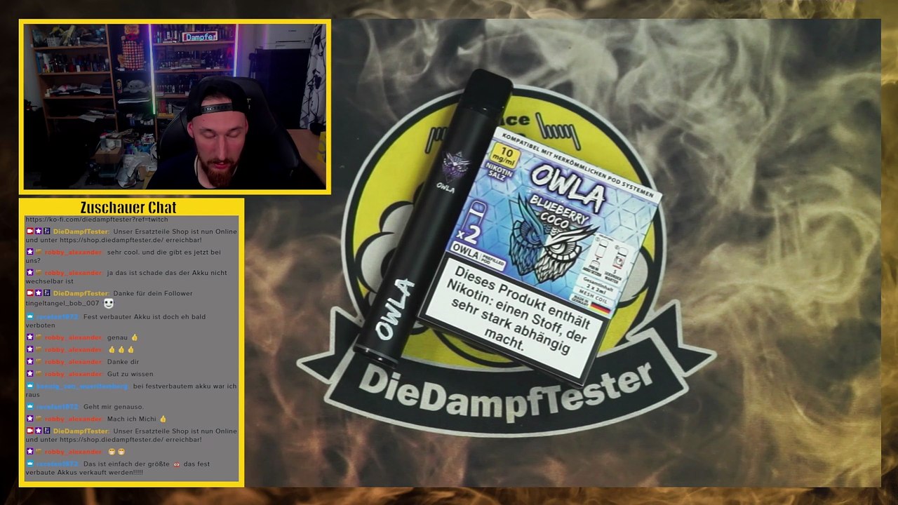 OWL OWLA Blueberry Coco OWL OWLA Blueberry Coco Prefilled Pod Liquid Geschmackstest