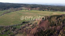 Aerial View of Countryside Rural Landscape