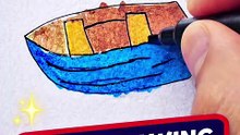 ASMR Boat Drawing That Will Relax Your Mind 🚤✨ | Satisfying Art #shorts