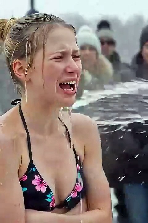 Real Girl Reaction to Ice Water