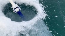Journey Around Lake Baikal Creates Ice Hole That Fills With Water