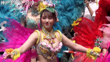 神戸まつり2019 サンバ ピンクと黄の花のダンサー 三宮 Escola De Samba KOBECCO