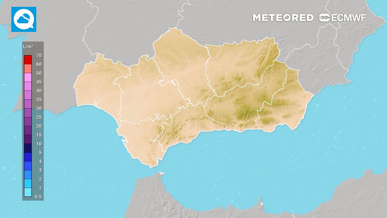 Inminentes lluvias en Andalucía