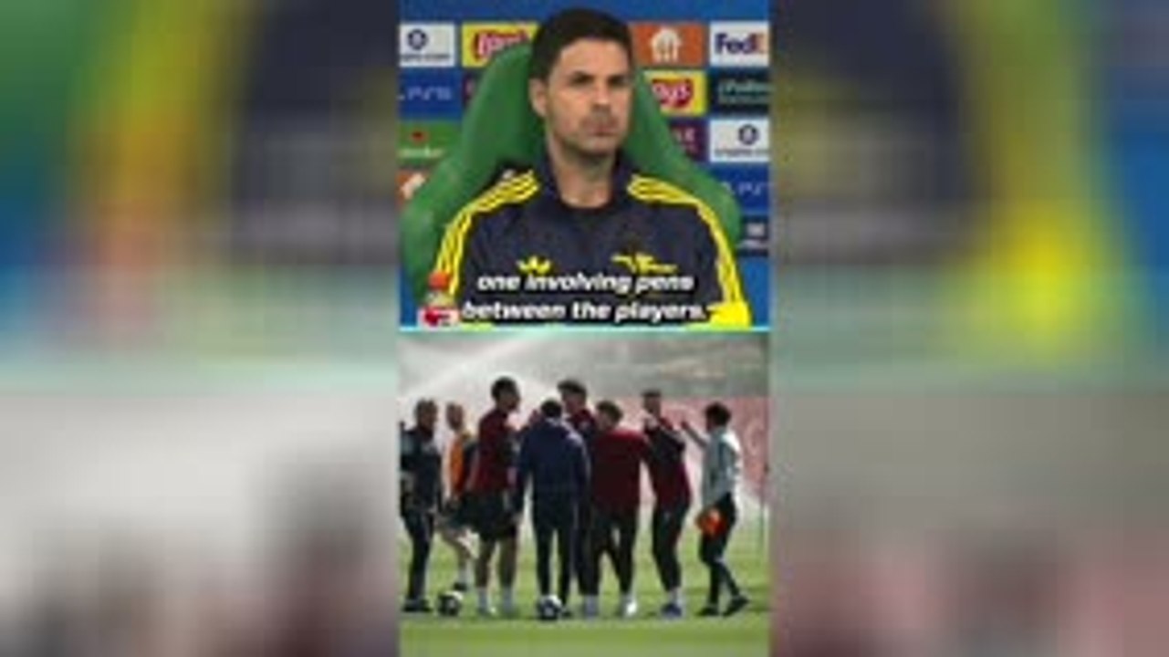 Arteta explains training drills – using pens!