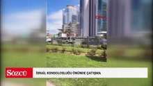 İsrail Konsolosluğu önünde çatışma! Çatışma anından ilk görüntüler