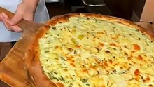 The one and only THICK & CREAMY ARTICHOKE PIZZA from Artichoke Pizza NYC!!! 🍕🔥 #DEVOURPOWER