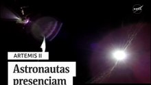 Astronautas da missão Artemis 2 presenciam eclipse solar